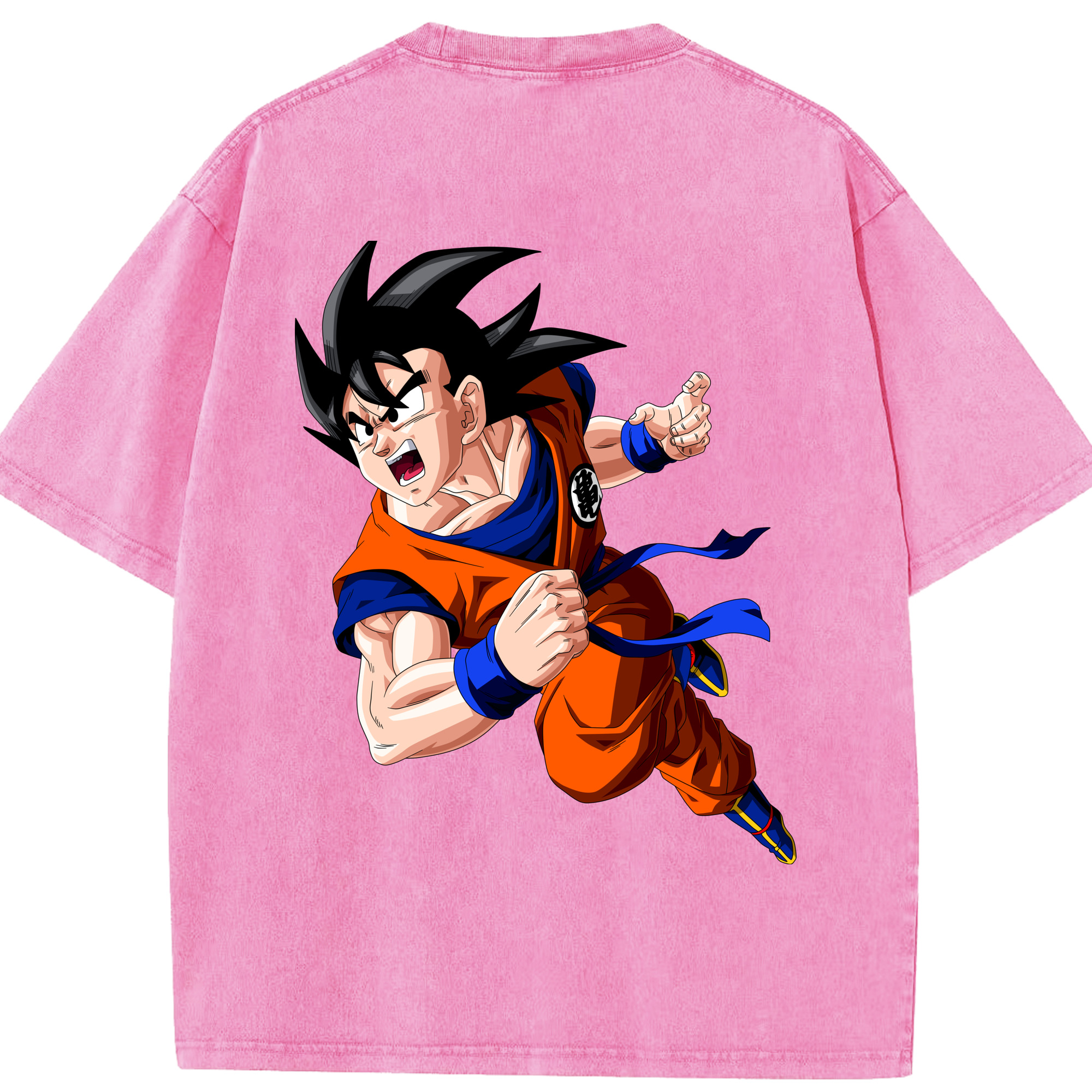 （画像用） ドラゴンボール 孫悟空（そん ごくう）Son Goku カカロット DRAGON BALL Kakarotto 綿100% ヴィンテージ風 半袖Tシャツ（背面プリント）